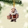Ornament Moș Crăciun 2D Acrilic Desen Animat Moș Crăciun Ținând Cutie Cadou Ornament pentru Pom de Crăciun pentru Pom de Crăciun Decor de Casă de Sărbători