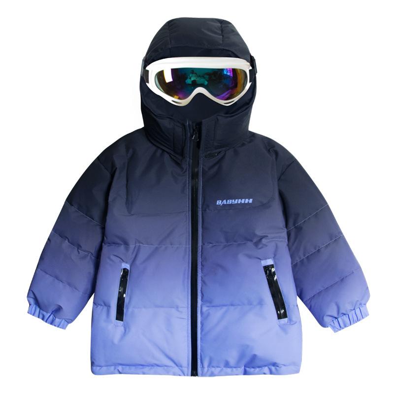 Boys Winter Gradient Jacket Ski Down Jacket Children's Winter Thickened Wash-free Jacket