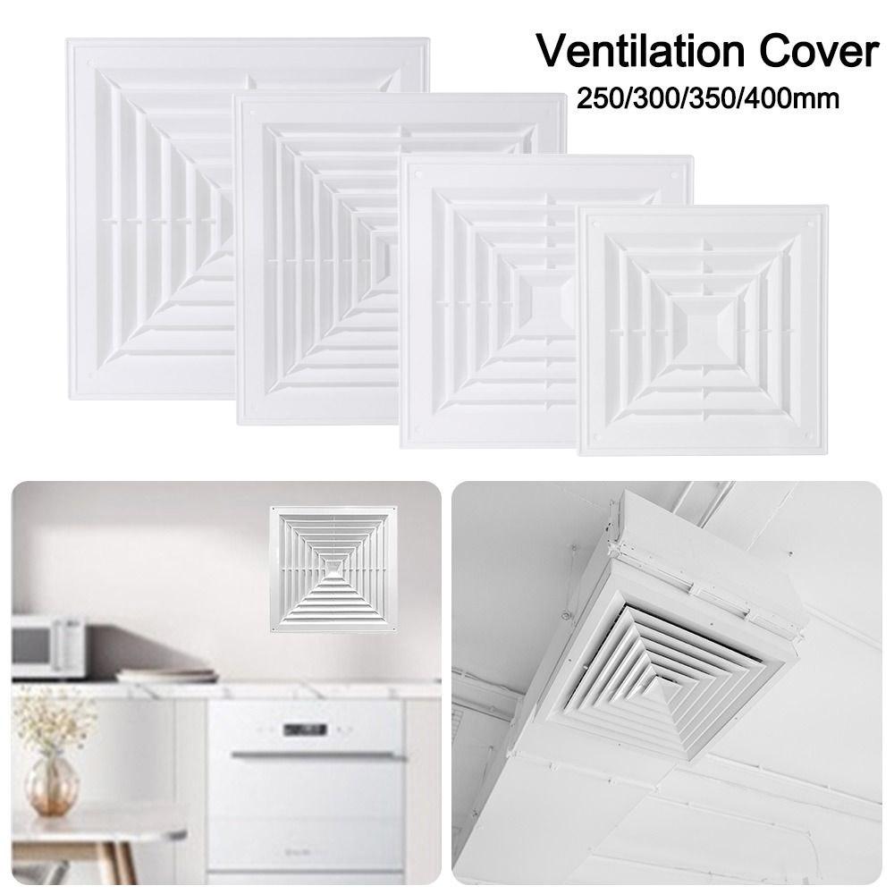 New Plastic Air Vent Grille White Square Duct Heating Vents With Flaps Silent Operation Ventilation Cover Kitchen