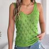 Damen T-Shirt mit V-Ausschnitt, ärmellos, Streifenmuster, für Damen, T-Shirt, Street-Strickmode