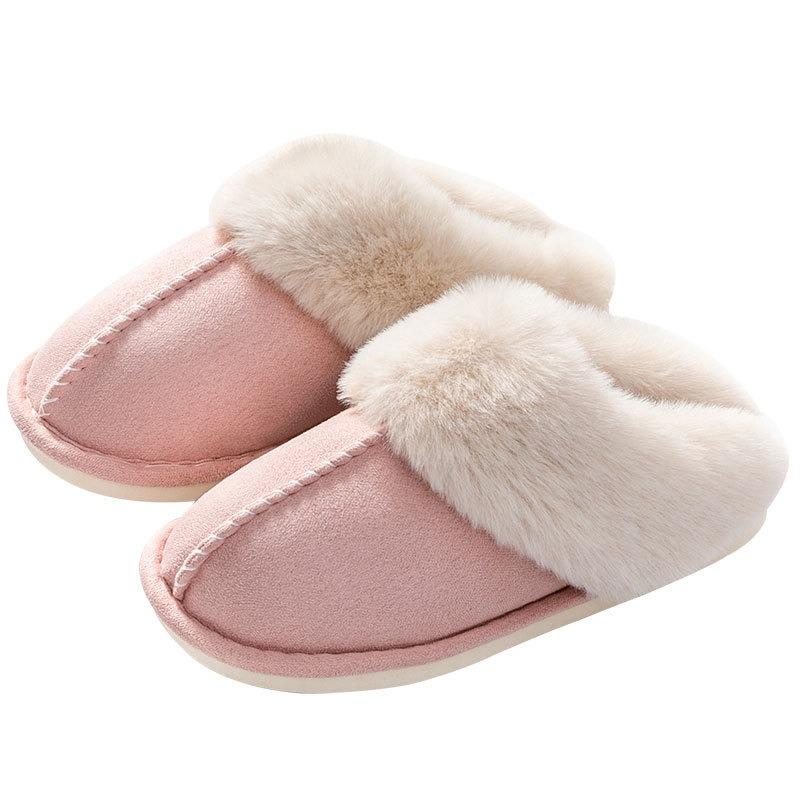 Хлопковые тапочки Противоскользящие плюшевые тапочки 42-43 кирпич красный — фото 5