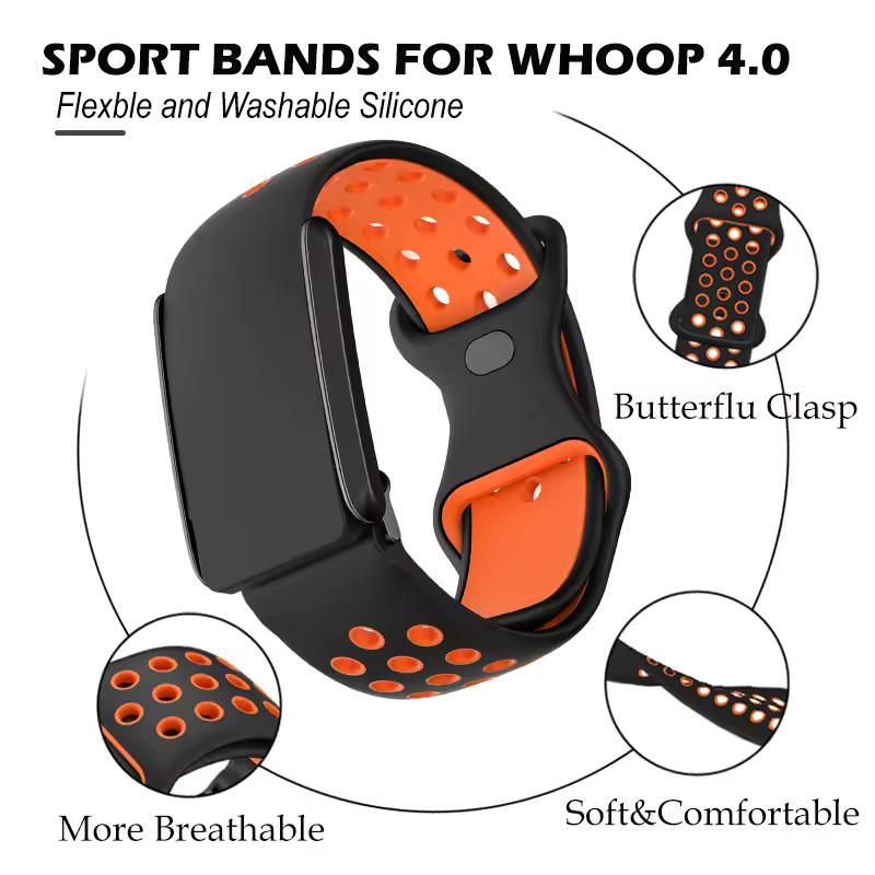 WHOOP 5.0 MG Sport Breathable Flex Wrist Band Soft-Touch Silicone Waterproof and Sweatproof Adjustable Strap 5.0/4.0 Compatible