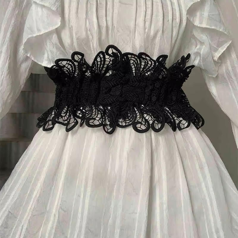 

Women s summer fashion retro lace waist belt decorative versatile dress high-end sense of quality leather belt 135cm чёрный