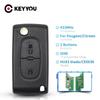 KEYYOU 2 Buttons Remote Flip Key Folding Car Key For Peugeot 207 307 308 3008 407 433MHz PCF7961 HU83 Blade ID46 ASK CE0536