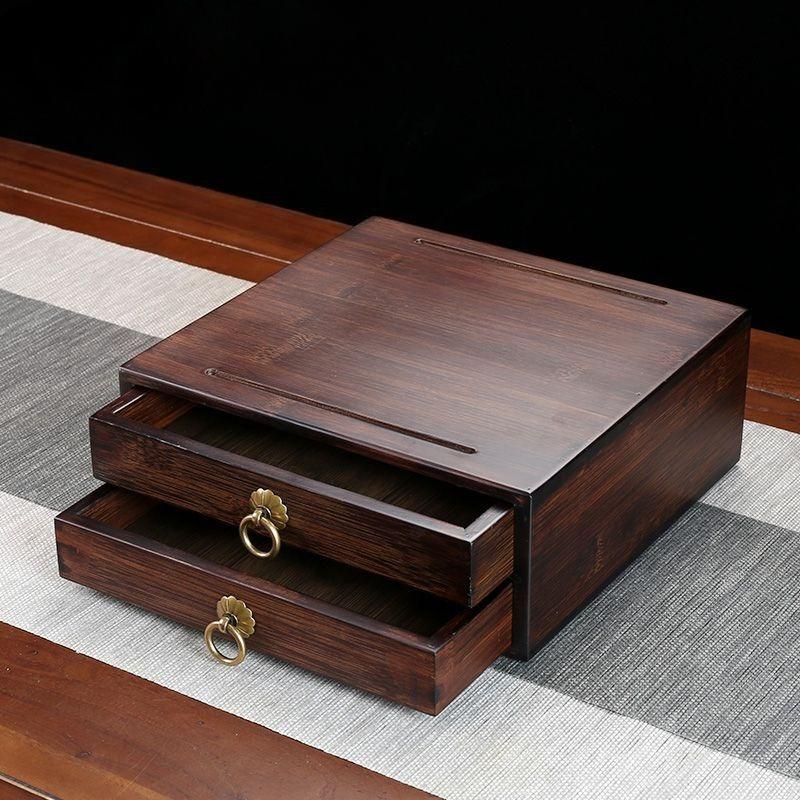 Bamboo Tea Ceremony Kit: Drawer-Type Box & Pu'er Special Tea Tray