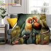 Cute Dream Birds Parrot Peacock Cartoon Soft Flannel Blankets,Throw Blanket Comfortable Blanket for Picnic Beds Home Bedroom Kid