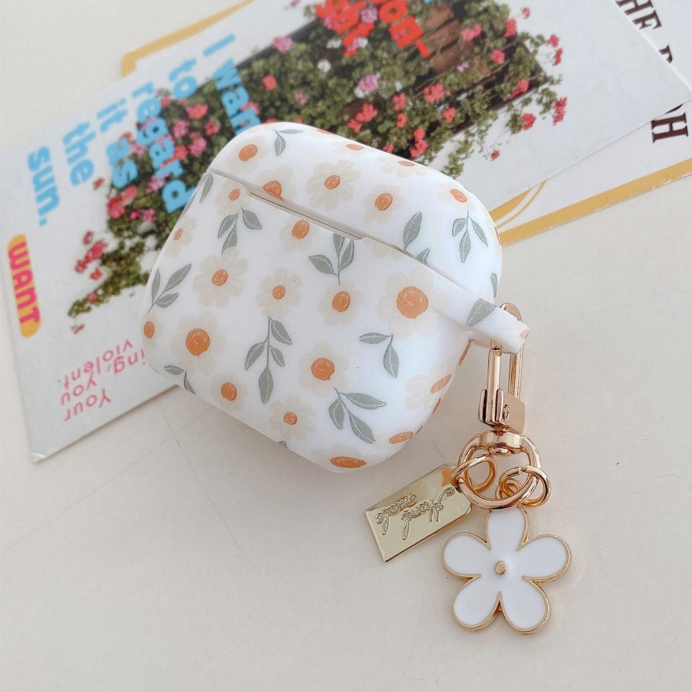 Cute Flower Silicone Headphone Case For AirPods 4 For AirPods 1/2/3 Protection Cover For AirPods Pro 2 With Pendant