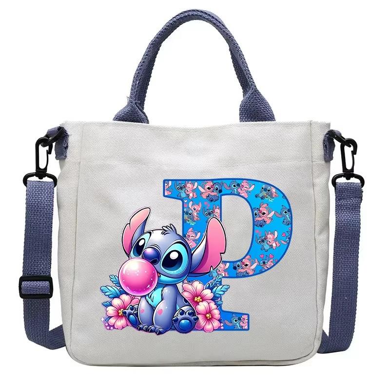 26 Letter Printed Student Canvas Bag Shoulder Bag Multi-Function Large Capacity Messenger Bag
