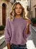 In Stock: New Solid Color Knit Pullover Sweater, Round Neck, Long Sleeve, Loose Fit for Autumn/Winter 2026