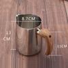 Milk Frothing Mug with Wooden Handle for Coffee Lovers