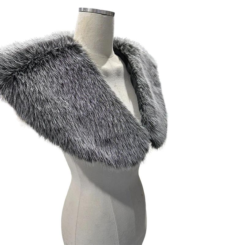 Medieval Faux Fur Collar for Men Women Cape Shoulder Wrap Retro Hunter Pirate Costume Halloween Cosplay Accessory