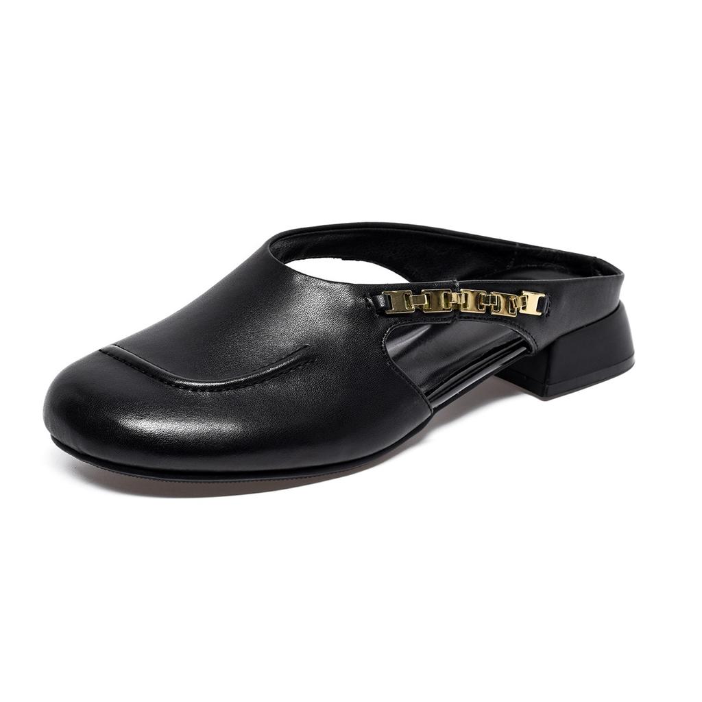 Baotou slippers women's outer wear summer new casual lazy drag flat bottom round head comfortable hollow sandals