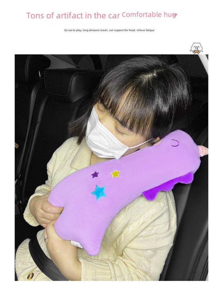 Dinosaur Unicorn Plush Seat Belt Shoulder Cover - Cute Cartoon Decoration for Cars