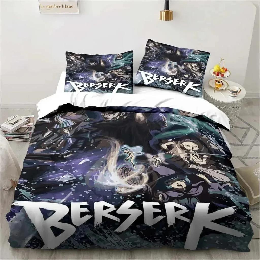New Fashion 3D Printed Anime Berserk King Twin Double Child Bedding Set Microfiber or Polyester Duvet Cover Set Home Textiles