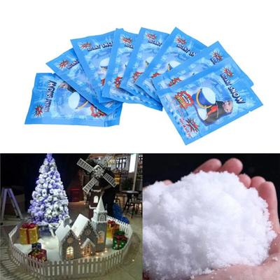 10 pezzi/lotti di neve bianca per Natale, matrimonio, finta neve magica istantanea, soffice, super assorbente, decorazioni