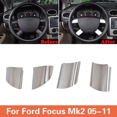 4 Stück/Satz Dekorationsaufkleber Lenkrad SILBER ST 2.2 TDCI SWB LWB T260