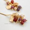 Chinese Style Original Fruit-Colored Natural Stone Earrings - Retro Artistic Luxury