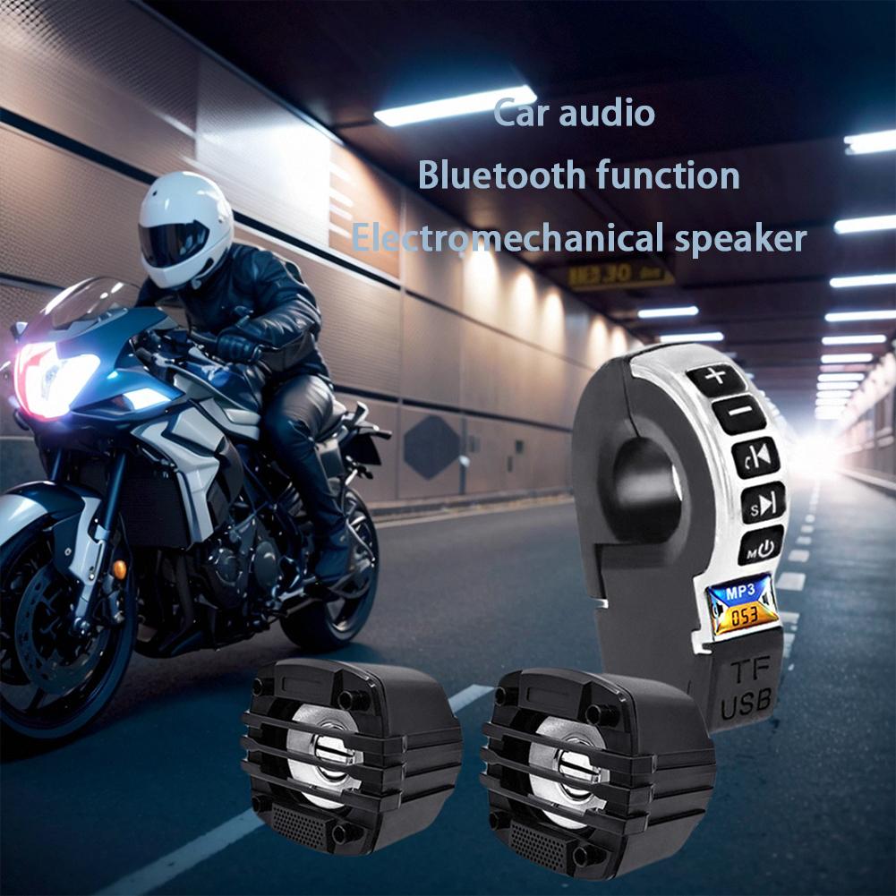 E-Bike Motorcycle Handlebar Audio Bluetooth-Compatible Speaker with Handle Switch TF Card Playback & USB Mobile Phone Charging