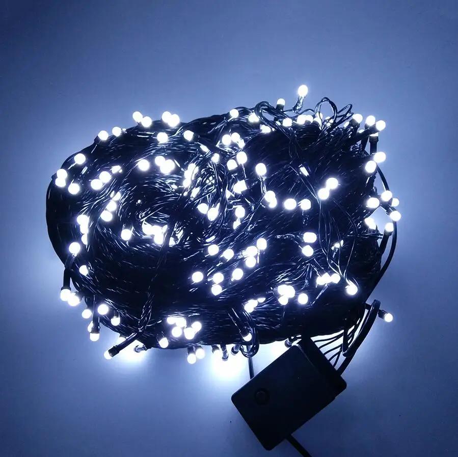 100M 500 LED Outdoor Christmas LED String Light Fairy Light Waterproof Black Cable Holiday Garland Light Patio Garden Decor