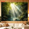 1Pc Forest Stream Tapestry Wall Hanging, Decorative Fabric Poster for Bedroom, Living Room, Dorm & Home Decor
