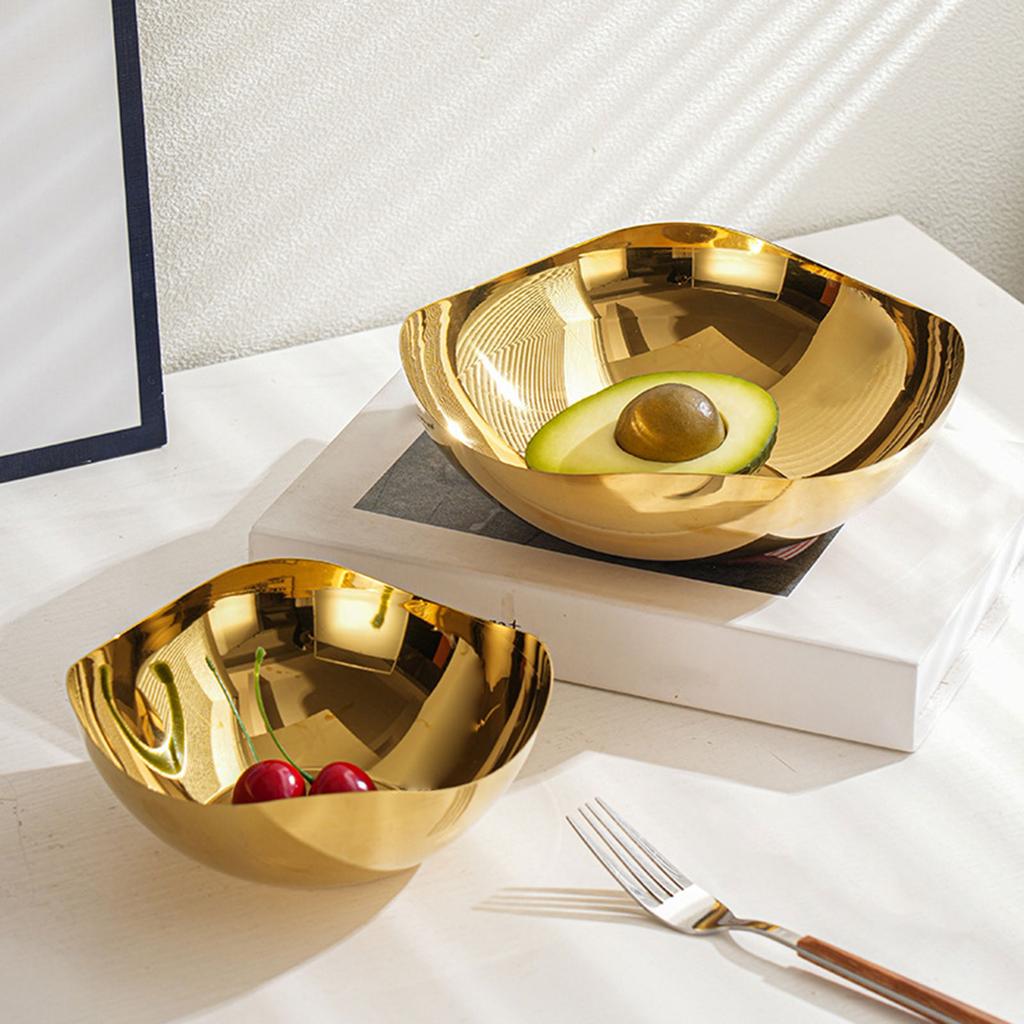 Nerezová mísa na ovoce Kovová salátová mísa Stolní dekorace Ozdobná mísa Moderní košík na ovoce Odolný