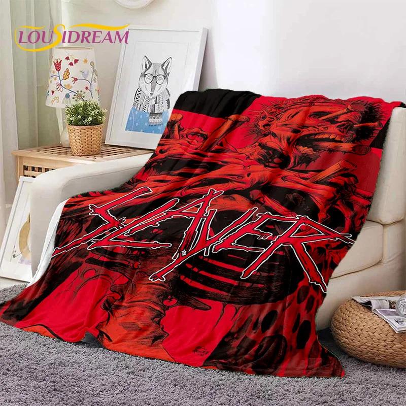 3D Rock Slayer Heavy Metal Band Soft Flannel Blankets,Throw Blanket Comfortable Blanket for Picnic Beds Sofa Home Bedroom Gifts