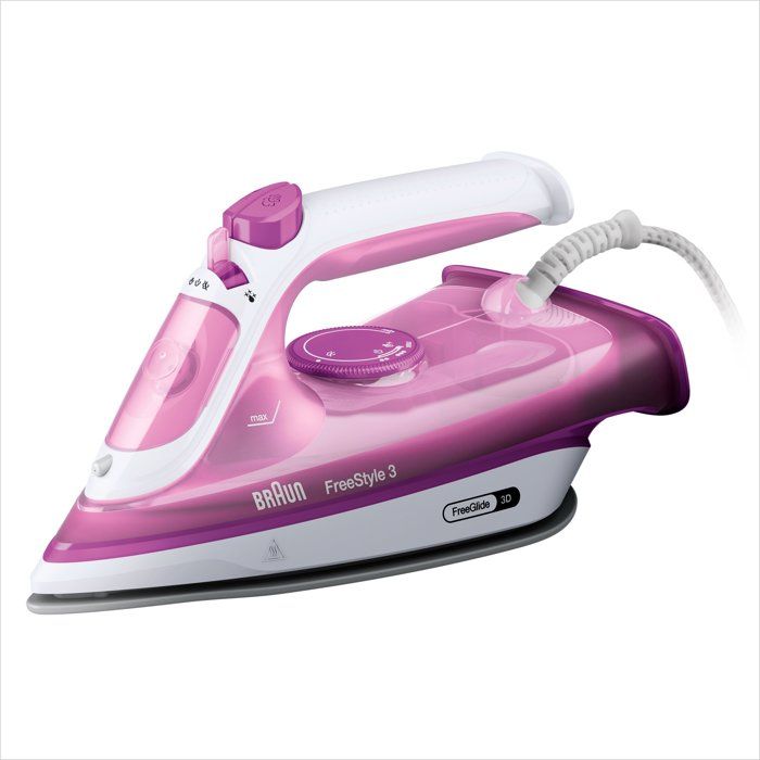 Steam Iron - BRAUN - FI3124PU Freestyle 3 - Power 2400 W - SuperCéramic Soleplate - 270 Ml Water Tank - Self-cleaning
