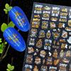 1 Pc 3D Snowflakes Leaf Geometry Lines Letter for Manicure Sliders Holographic Laser Gold White Christmas Nail Sticker