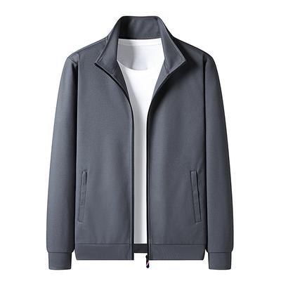 New Sweatshirt Men's Cardigan Stand Collar Solid Color Top Fashion Casual Men's Sports Casual Jacket