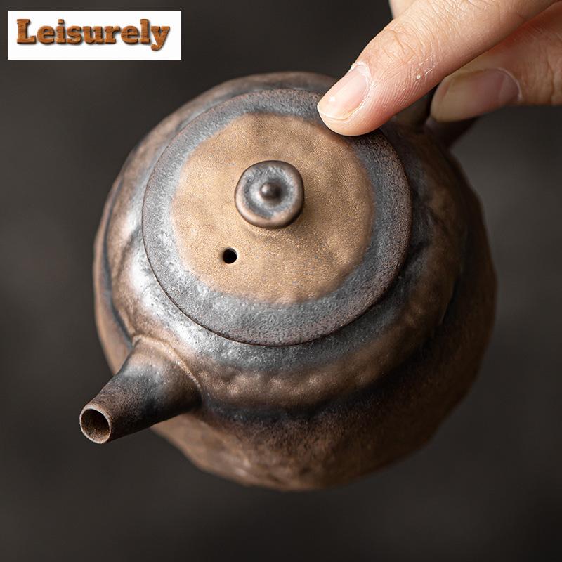 220 ml ručně vyráběná konvice z pozlacené železné glazury Old Rock Mud Tvrdohlavá kamenná konvice Konvice na vaření čaje s infuzérem Puer Tea Items Craft