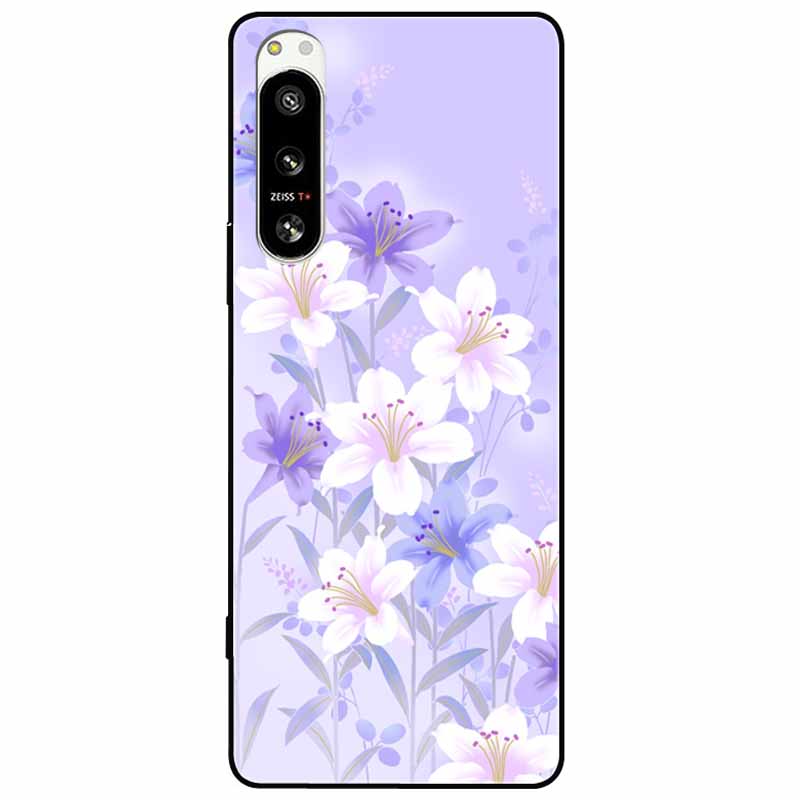 For Sony Xperia 5 IV / 1 IV Case 10IV Soft Silicone Flower Phone Back Cases For Sony Xperia 10 IV V Cover 5IV TPU Bumpers 10V