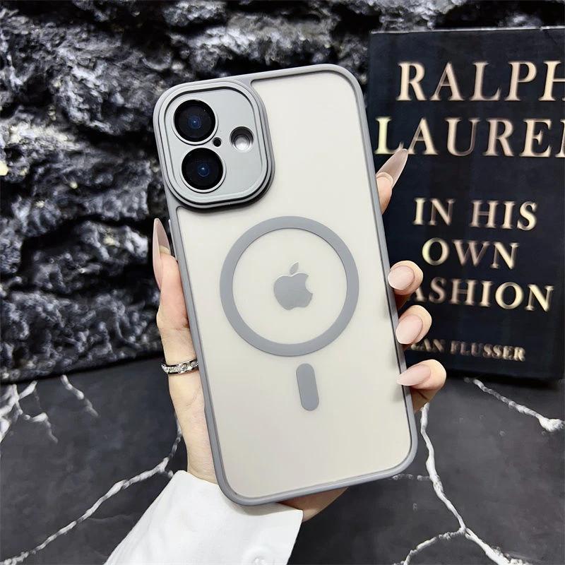 Desert Gold Luxury For Magsafe Wireless Charging Magnetic Case For Iphone 11 12 13 14 15 16 Pro Max Plus Matte Clear Armor Cover