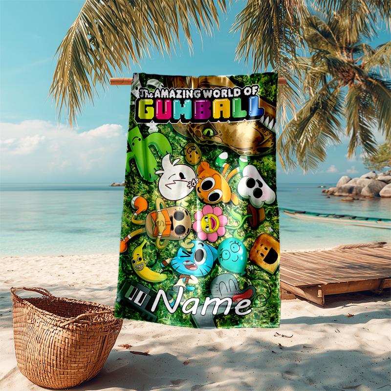 Personalized Customized Proof Beach Towel with The Amazing World of Gumball Pattern - Soft, Absorbent,quick-drying,perfect Swimming,camping&bathing