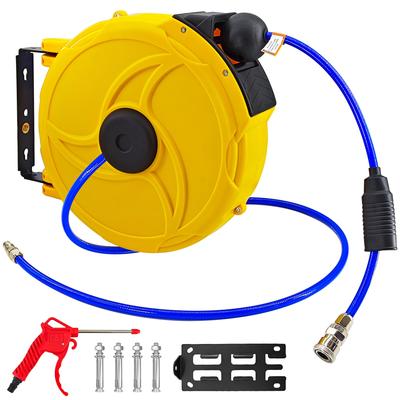 COYXiCE Luchtslanghaspel 15m Automatisch oprollend Type Luchtslanghaspel Automatisch oprollend Wandmontage Ophanging Plafond Kan worden gedraaid Draagbare Slanghaspel