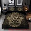Bohemian Style Gold Fatima Hand 3D Print Duvet Cover Set Bohemian Soft Double For Adults Queen King Size Bedding Set Pillowcase