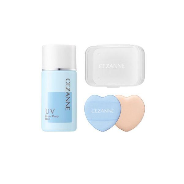 CEZANNE Make Keep Base + Mini Heart Puff 2p Set - Long-Lasting Oil Control Primer( light blue (base) × 1 set)