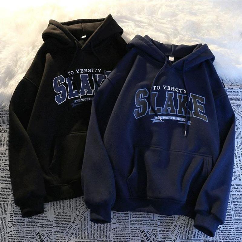 Women Long Sleeve Hooded O Neck Loose Pullovers Female Tops Solid Color Sweatshirts