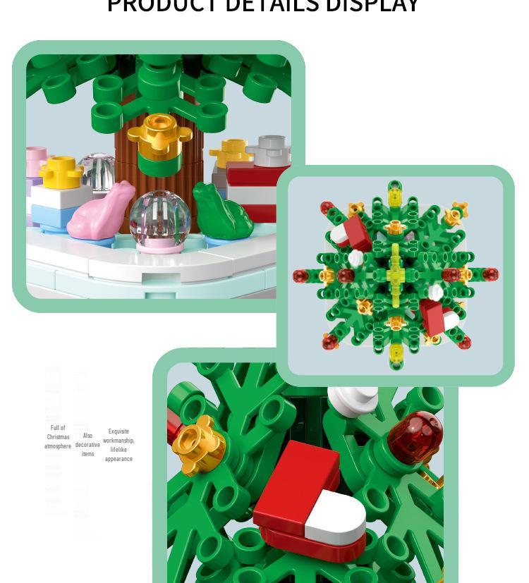Drill Horse 103E-1 Christmas Tree Building Blocks Toy – Children's Desktop Ornament, Festive Gift