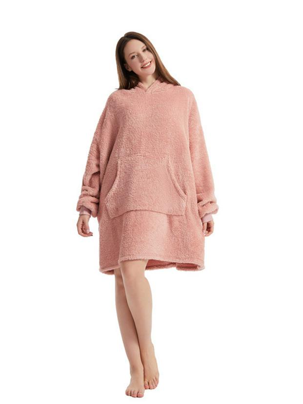Herbst/Winter Kuschelige Lockere Doppelseitige Fleece Hoodie Decke für Paare