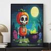 Halloween 5D Skeleton Pumpkin Cauldron Diamond Full Diamond Art Painting Kit Diamond Painting Home Decor DIY Craft Wall Art Decor Sets