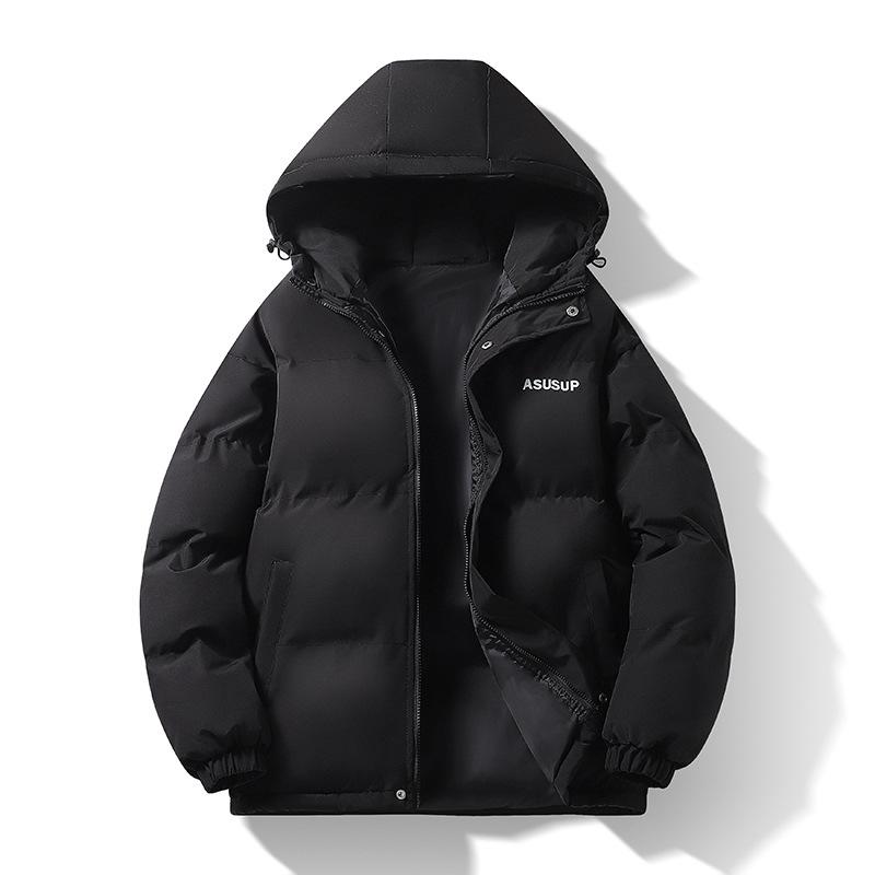 2024 new thickened hooded cotton clothes winter and autumn couples bread clothes versatile student casual cotton-padded clothes