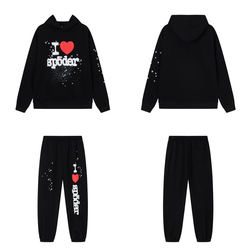 SP5der Spinnenweb Plus Velours Hoodie & Joggingbroek Set - Unisex Trendy Streetwear