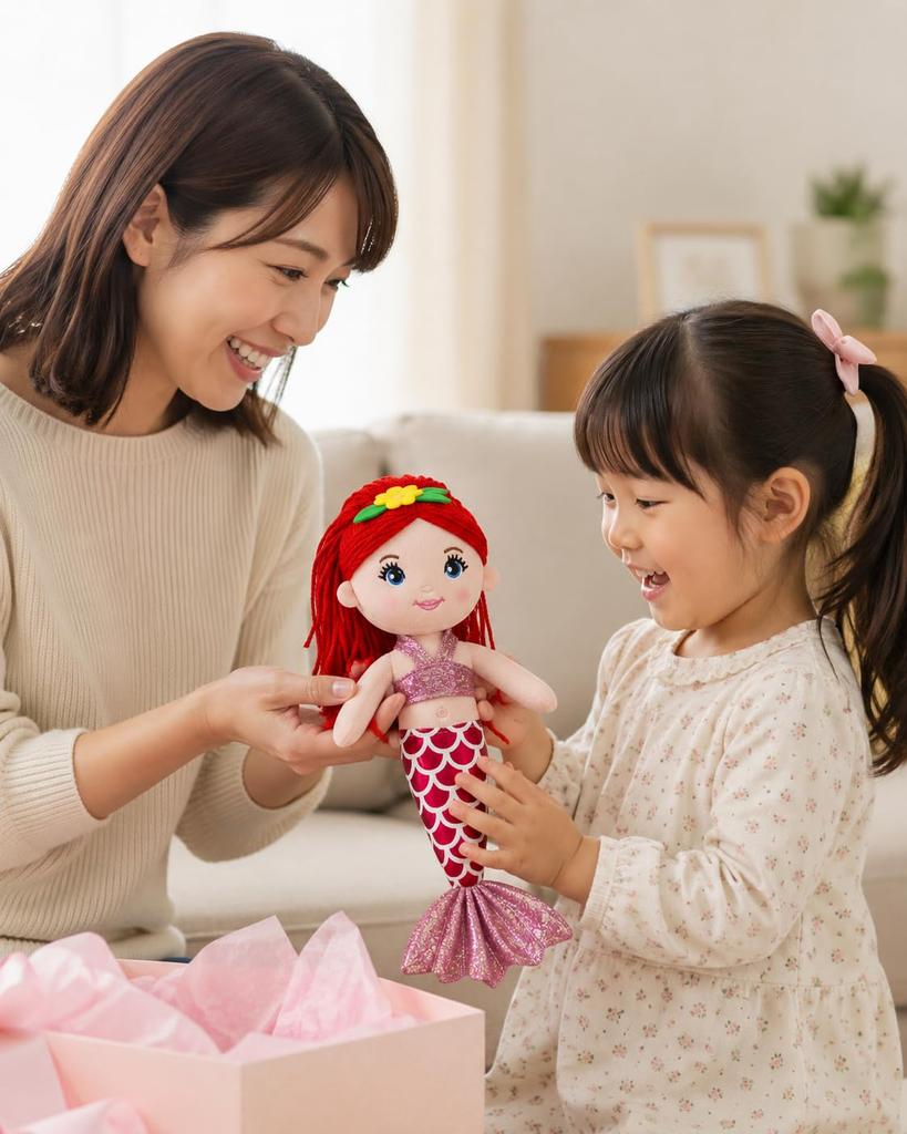 Mermaid Plush Toy, Cute Doll, Room Decoration, Gift, Little Mermaid Princess, Mermaid Doll, Children's Gift, Girl's Toy, Birthday, Christmas, Ages 3,