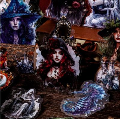 20 Stuks Goth Heks Serie Decoratieve Sticker Pack Retro Rose Cat Collage Scrapbooking Label Diy Dagboek Album Journal Planner