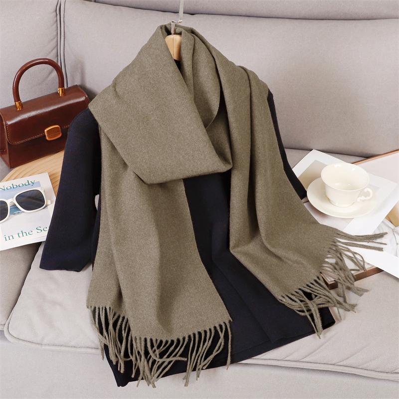 69 Colors Winter Scarf for Women Warm Cashmere Scarves Hijab Solid Lady Long Shawl Wrap Female Pashmina Bandana Poncho Stoles