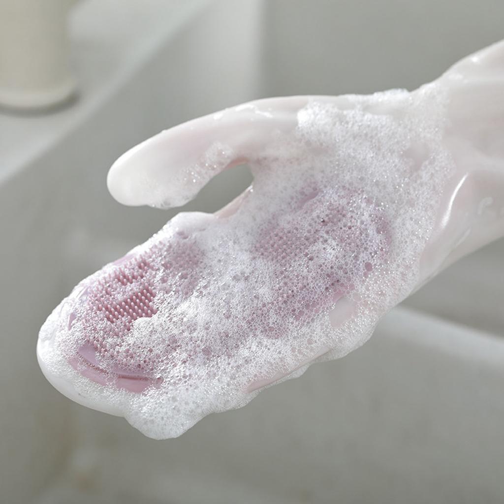 Reinigungshandschuhe PVC Wiederverwendbar Haushalt Rutschfest Wärmeisolierend Verschleißfest zum Schrubben