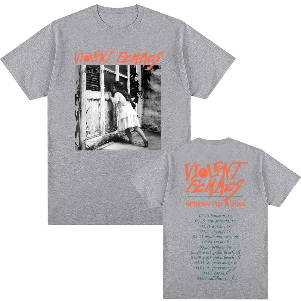 The Violent Femmes TourT Shirt Funko Pop Round Neck Cotton Tee-shirt Graphic Printing Punk Tshirt Ropa Mujer Clothing Tees Top