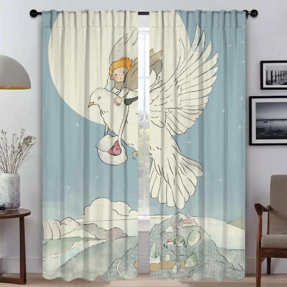 Dream Girl Curtains Child Room Partition Kitchen Curtains for Camera Halloween Decoration Blackout Curtain Shades Living Elegant