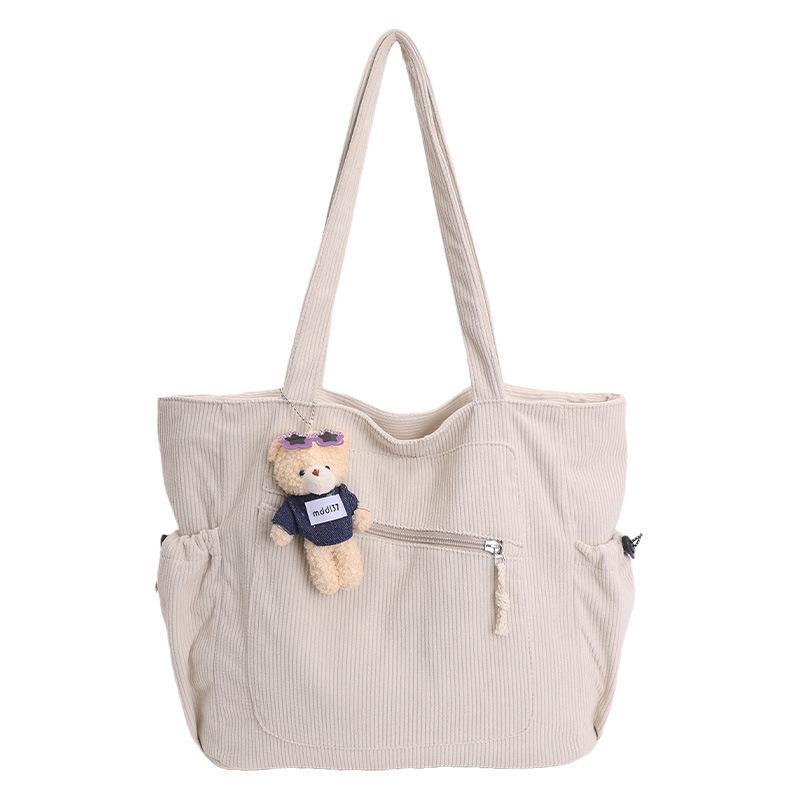 Shoulder bag  new large-capacity corduroy tote bag versatile casual velvet shopping bag