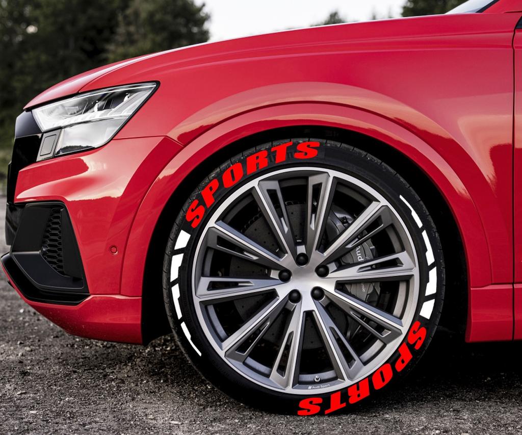 SPORTS] Car Motorcycle Tire Letter Stickers Pvc Rubber Material Car Modification Wheel